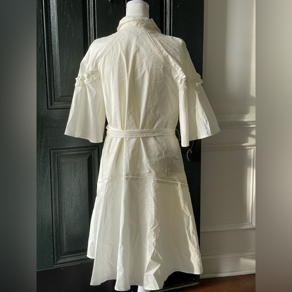 TAHARI ASL Ivory Tie Shirt Dress Size 6 - Picture 5 of 7